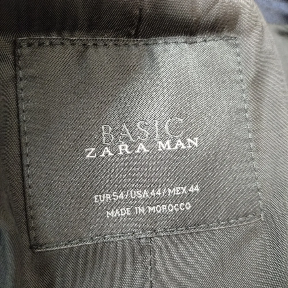 Zara Man Basic Blue Blazer Jacket Two Buttons Size 44